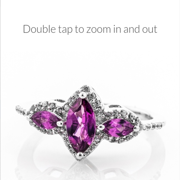 COPY - Raspberry Color Rhodolite Rhodium Over Silver Ring 1.14ctw Size8 No Tags… - Picture 2 of 7